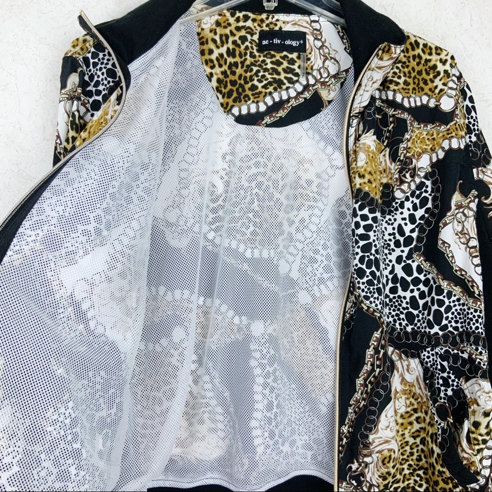 Activology 90’s Leopard Dalmatian Windbreaker Jacket Chains Baroque Retro - Picture 6 of 7